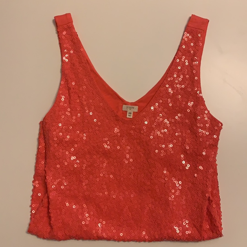 J Crew Pink Sequin Tank Top (size: XS)